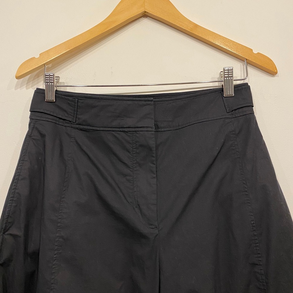 COS Black Tapered Barrel Leg Trousers High Waisted Cotton Blend Pants Womens 6 - Picture 4 of 7